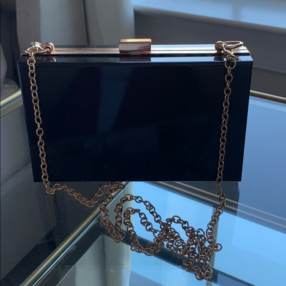 Black and Gold Clutch with Straps